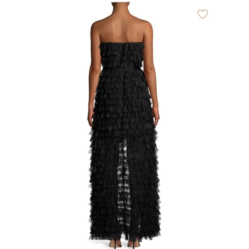 BCBGMaxAzria Black Strapless Ruffle High-Low Dress - Picture 2 of 5